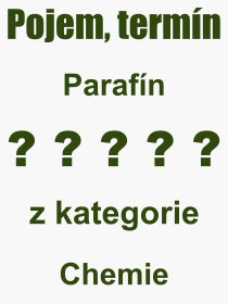 Co je to Parafín? Význam slova, termín, Výraz, termín, definice slova Parafín. Co znamená odborný pojem Parafín z kategorie Chemie?