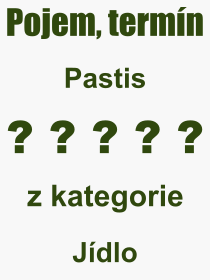 Pojem, vraz, heslo, co je to Pastis? 