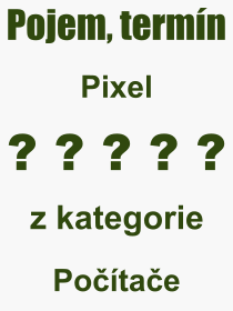Pojem, vraz, heslo, co je to Pixel? 
