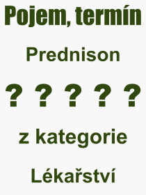 Pojem, výraz, heslo, co je to Prednison? 