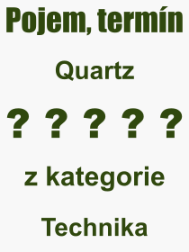 Pojem, výraz, heslo, co je to Quartz? 