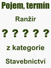 Co je to Ranr? Vznam slova, termn, Definice odbornho termnu, slova Ranr. Co znamen pojem Ranr z kategorie Stavebnictv?