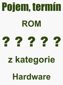 Pojem, v�raz, heslo, co je to ROM? 