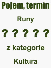 Pojem, v�raz, heslo, co je to Runy? 
