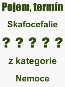 Co je to Skafocefalie? Vznam slova, termn, Odborn vraz, definice slova Skafocefalie. Co znamen slovo Skafocefalie z kategorie Nemoce?
