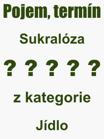 Pojem, výraz, heslo, co je to Sukralóza? 