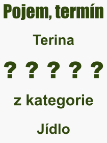 Co je to Terina? Význam slova, termín, Odborný výraz, definice slova Terina. Co znamená slovo Terina z kategorie Jídlo?