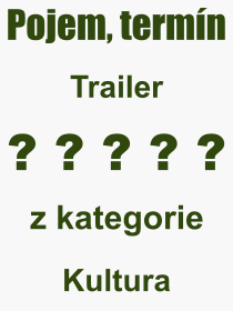 Co je to Trailer? Vznam slova, termn, Odborn vraz, definice slova Trailer. Co znamen pojem Trailer z kategorie Kultura?