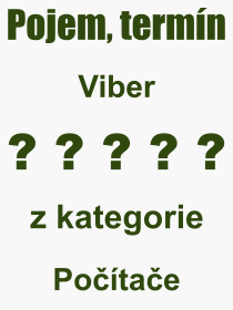 Co je to Viber? Význam slova, termín, Definice výrazu, termínu Viber. Co znamená odborný pojem Viber z kategorie Počítače?