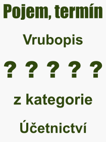 Co je to Vrubopis? Význam slova, termín, Definice odborného termínu, slova Vrubopis. Co znamená pojem Vrubopis z kategorie Účetnictví?