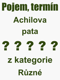 Co je to Achilova pata? Význam slova, termín, Odborný výraz, definice slova Achilova pata. Co znamená pojem Achilova pata z kategorie Nemoce?