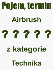 Co je to Airbrush? Význam slova, termín, Výraz, termín, definice slova Airbrush. Co znamená odborný pojem Airbrush z kategorie Technika?