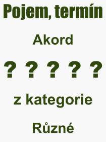 Co je to Akord? Význam slova, termín, Odborný výraz, definice slova Akord. Co znamená slovo Akord z kategorie Různé?