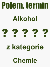 Co je to Alkohol? Význam slova, termín, Výraz, termín, definice slova Alkohol. Co znamená odborný pojem Alkohol z kategorie Chemie?