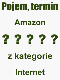 Co je to Amazon? Význam slova, termín, Odborný termín, výraz, slovo Amazon. Co znamená pojem Amazon z kategorie Internet?