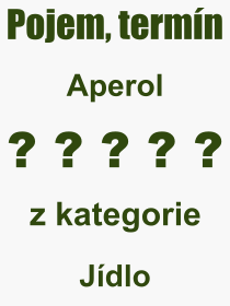 Co je to Aperol? Vznam slova, termn, Definice vrazu, termnu Aperol. Co znamen odborn pojem Aperol z kategorie Npoje?