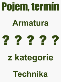 Co je to Armatura? Vznam slova, termn, Definice odbornho termnu, slova Armatura. Co znamen pojem Armatura z kategorie Technika?