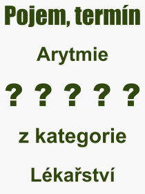 Pojem, výraz, heslo, co je to Arytmie? 