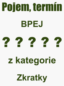 Pojem, výraz, heslo, co je to BPEJ? 