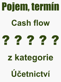 Co je to Cash flow? Význam slova, termín, Výraz, termín, definice slova Cash flow. Co znamená odborný pojem Cash flow z kategorie Účetnictví?