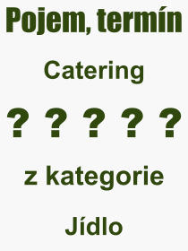 Co je to Catering? Vznam slova, termn, Odborn vraz, definice slova Catering. Co znamen pojem Catering z kategorie Jdlo?