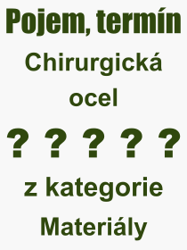 Co je to Chirurgick ocel? Vznam slova, termn, Definice odbornho termnu, slova Chirurgick ocel. Co znamen pojem Chirurgick ocel z kategorie Materily?