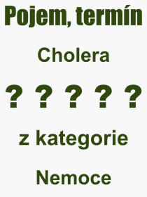 Pojem, výraz, heslo, co je to Cholera? 