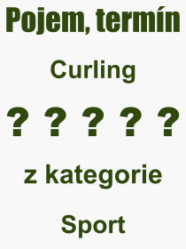 Co je to Curling? Význam slova, termín, Výraz, termín, definice slova Curling. Co znamená odborný pojem Curling z kategorie Sport?