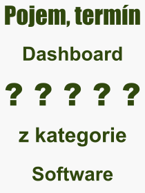 Co je to Dashboard? Význam slova, termín, Výraz, termín, definice slova Dashboard. Co znamená odborný pojem Dashboard z kategorie Software?