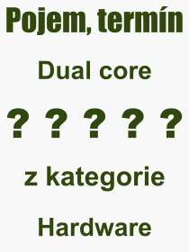Co je to Dual core? Význam slova, termín, Odborný výraz, definice slova Dual core. Co znamená slovo Dual core z kategorie Hardware?