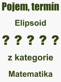 Co je to Elipsoid? Význam slova, termín, Výraz, termín, definice slova Elipsoid. Co znamená odborný pojem Elipsoid z kategorie Matematika?