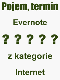 Co je to Evernote? Vznam slova, termn, Odborn vraz, definice slova Evernote. Co znamen pojem Evernote z kategorie Internet?