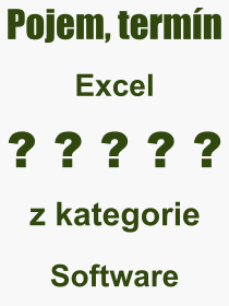 Co je to Excel? Význam slova, termín, Definice odborného termínu, slova Excel. Co znamená pojem Excel z kategorie Software?