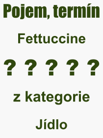 Pojem, vraz, heslo, co je to Fettuccine? 