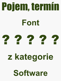Pojem, výraz, heslo, co je to Font? 