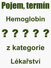 Co je to Hemoglobin? Vznam slova, termn, Vraz, termn, definice slova Hemoglobin. Co znamen odborn pojem Hemoglobin z kategorie Lkastv?