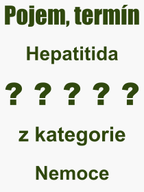 Pojem, výraz, heslo, co je to Hepatitida? 