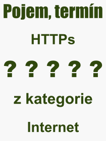 Co je to HTTPs? Vznam slova, termn, Definice vrazu, termnu HTTPs. Co znamen odborn pojem HTTPs z kategorie Internet?