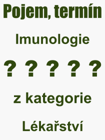 Pojem, vraz, heslo, co je to Imunologie? 