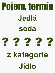 Pojem, výraz, heslo, co je to Jedlá soda? 