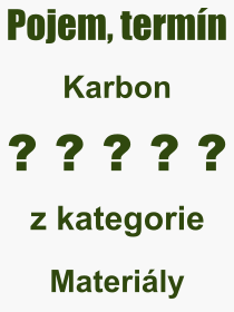 Co je to Karbon? Vznam slova, termn, Odborn vraz, definice slova Karbon. Co znamen slovo Karbon z kategorie Materily?