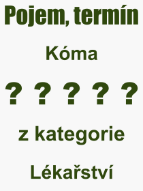 Co je to Kma? Vznam slova, termn, Definice vrazu Kma. Co znamen odborn pojem Kma z kategorie Lkastv?