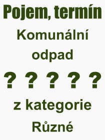 Pojem, v�raz, heslo, co je to Komun�ln� odpad? 