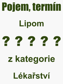 Co je to Lipom? Vznam slova, termn, Definice odbornho termnu, slova Lipom. Co znamen pojem Lipom z kategorie Lkastv?