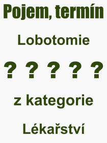 Pojem, vraz, heslo, co je to Lobotomie? 