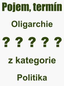 Co je to Oligarchie? Význam slova, termín, Výraz, termín, definice slova Oligarchie. Co znamená odborný pojem Oligarchie z kategorie Politika?