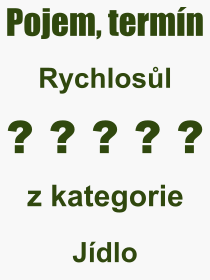 Co je to Rychlosl? Vznam slova, termn, Definice vrazu Rychlosl. Co znamen odborn pojem Rychlosl z kategorie Jdlo?