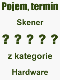 Pojem, výraz, heslo, co je to Skener? 