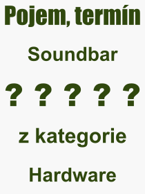 Co je to Soundbar? Význam slova, termín, Výraz, termín, definice slova Soundbar. Co znamená odborný pojem Soundbar z kategorie Hardware?