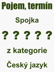 Co je to Spojka? Význam slova, termín, Výraz, termín, definice slova Spojka. Co znamená odborný pojem Spojka z kategorie Český jazyk?